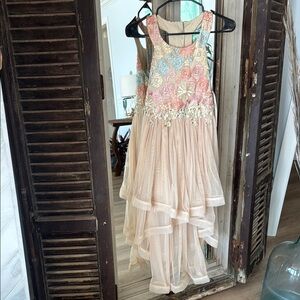 Bonnie Jean High Low Floral Size 14 Girls Dress